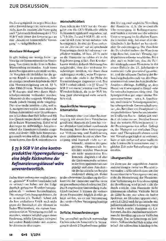 Vorschauseite 2: Hausärztliche Versorgung verbessern - aber wie?