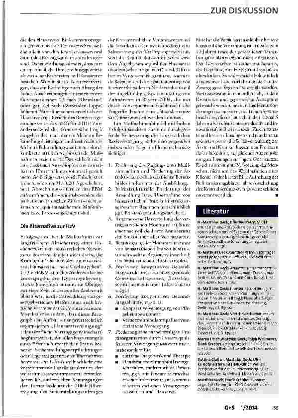 Vorschauseite 3: Hausärztliche Versorgung verbessern - aber wie?