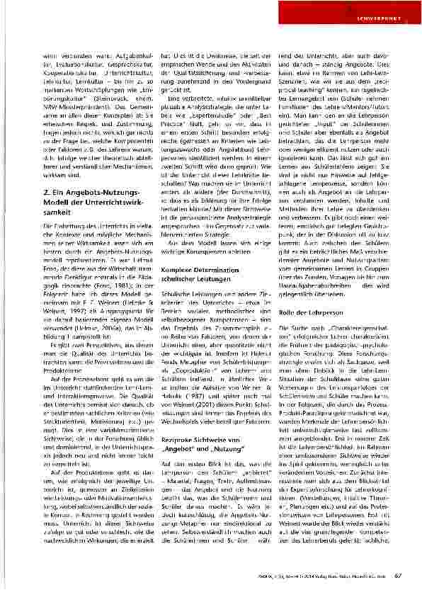 Vorschauseite 2: Was wissen wir über guten Unterricht?