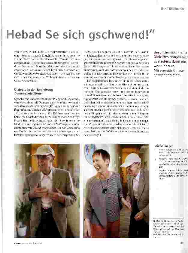 Vorschauseite 2: Gut festhalten oder auch: Hebad Se sich gschwend!