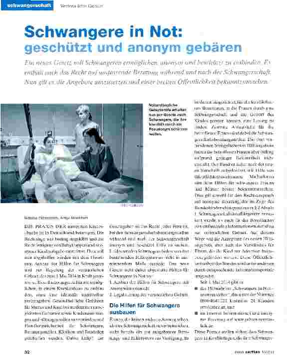 Vorschauseite 1: Schwangere in Not: geschützt und anonym gebären