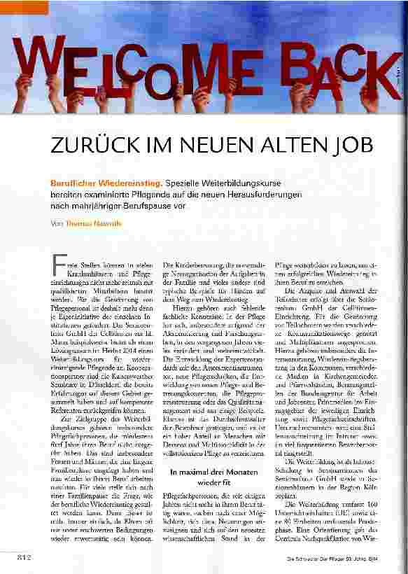 Vorschauseite 1: ZURÜCK IM NEUEN ALTEN JOB
