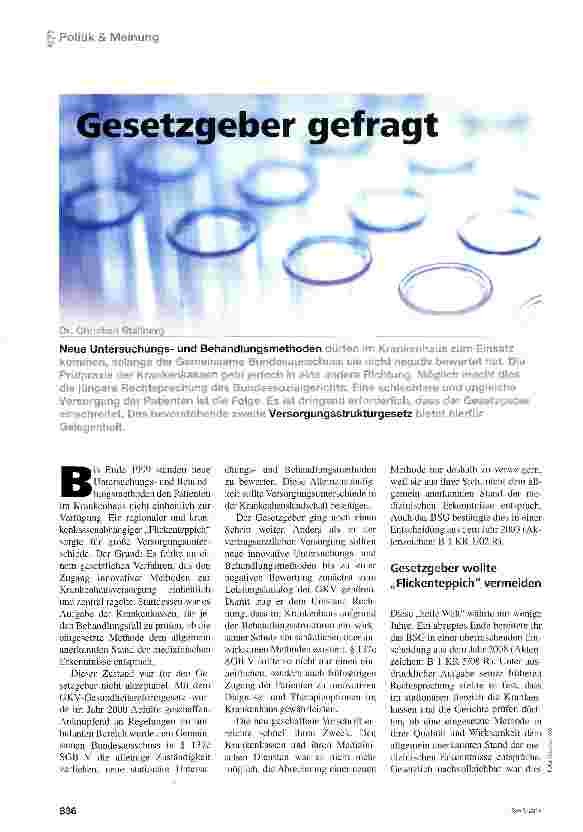 Vorschauseite 1: Gesetzgeber gefragt