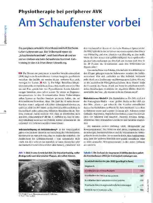 Vorschauseite 1: Physiotherapie bei peripherer AVK Am Schaufenster vorbei