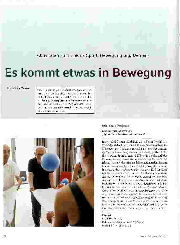 Vorschauseite 1: Es kommt etwas in Bewegung