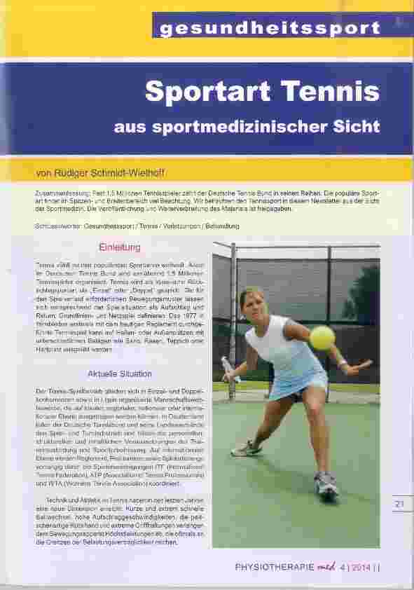 Vorschauseite 1: Sportart Tennis