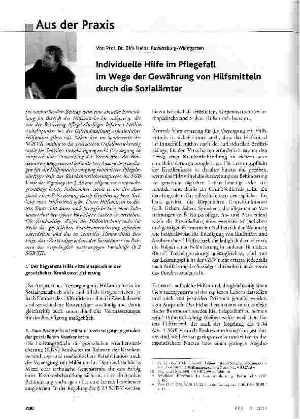 Vorschauseite 1: Individuelle Hilfe im Pflegefall im Wege der Gewährung von Hilfsmitteln durch die Sozialämter