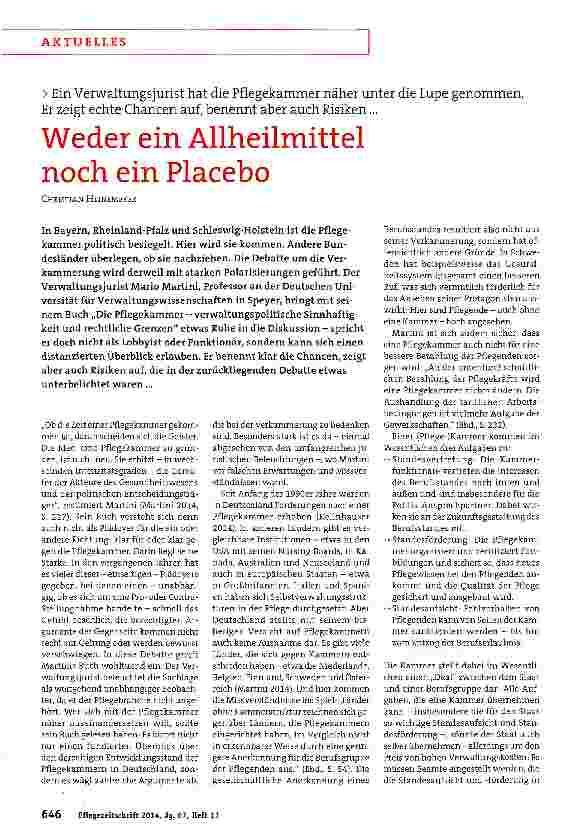 Vorschauseite 1: Weder ein Allheilmittel noch ein Placebo