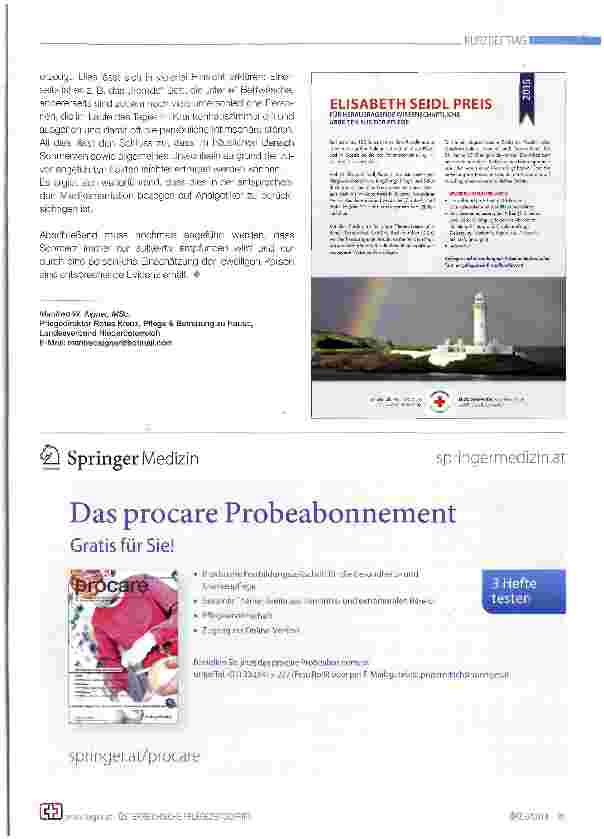 Vorschauseite 2: Die eigenen vier Wände als Analgetikum?