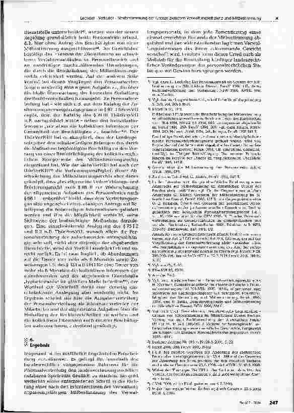 Vorschauseite 4: Neubestimmung der Grenze zwischenVerwaltungseffizienz und MitbestimmungANMERKUNGEN ZUM URTEIL DES THÜR. VERFCH VOM 20.4.2004