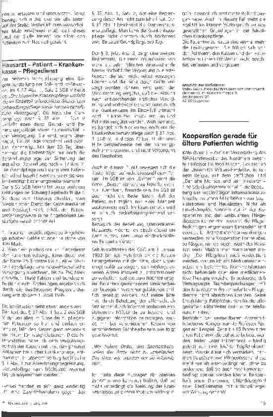 Vorschauseite 3: Zum Verhältnis von Hausarzt und Pflegedienst