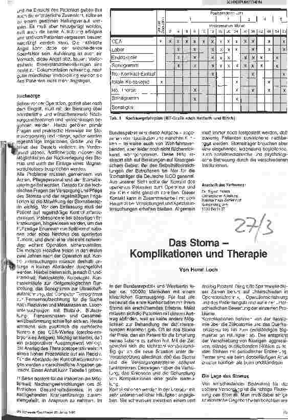 Vorschauseite 1: Das Stoma - Komplikationen und Therapie