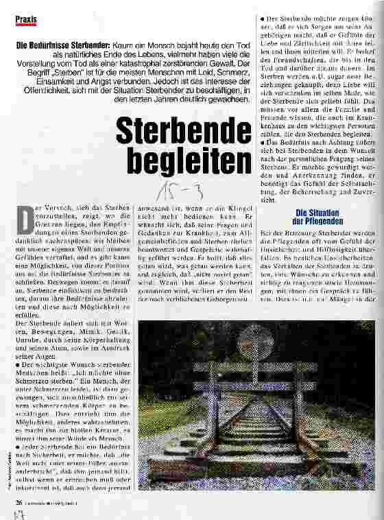 Vorschauseite 1: Sterbende begleiten Die Bedürfnisse Sterbender