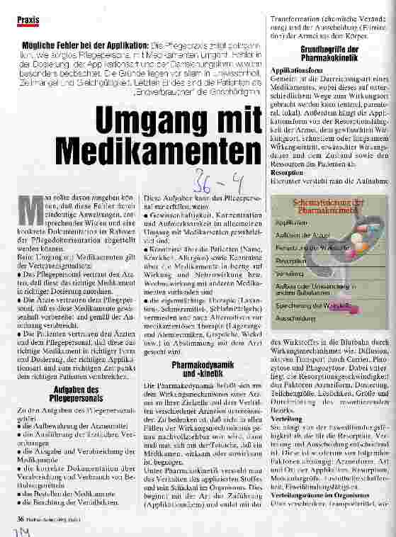 Vorschauseite 1: Umgang mit Medikamenten Mögliche Fehler bei der Applikation