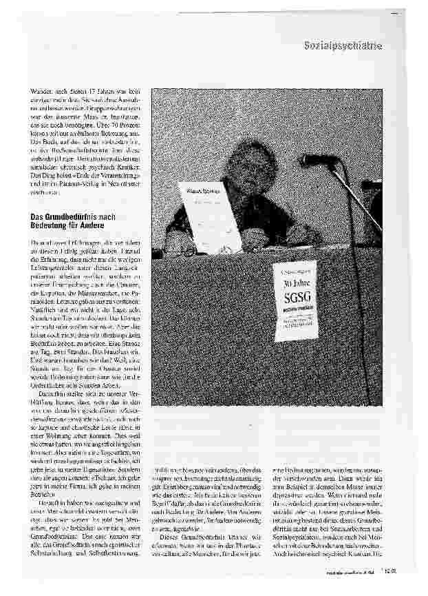 Vorschauseite 3: Sozialpsychiatrie -Aufbruch und UmbruchKlaus Dörner am 30 Jahre-Jubiläum der Sozialen Medizin