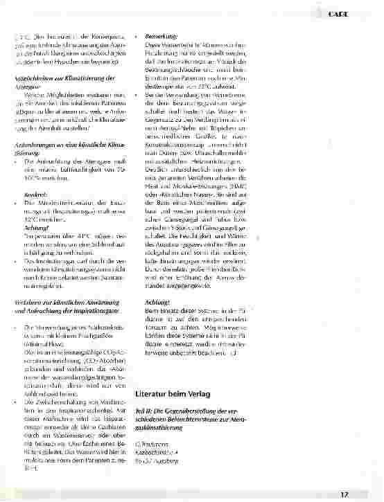 Vorschauseite 2: Klimatisierung der Atemgase