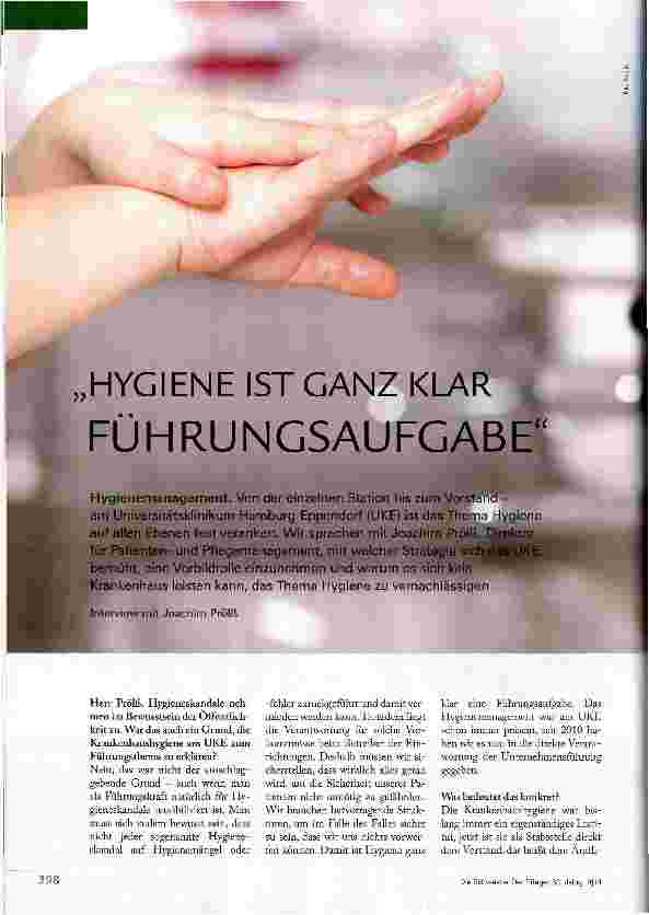 Vorschauseite 1: HYGIENE IST GANZ KLAR FÜHRUNGSAUFGABE