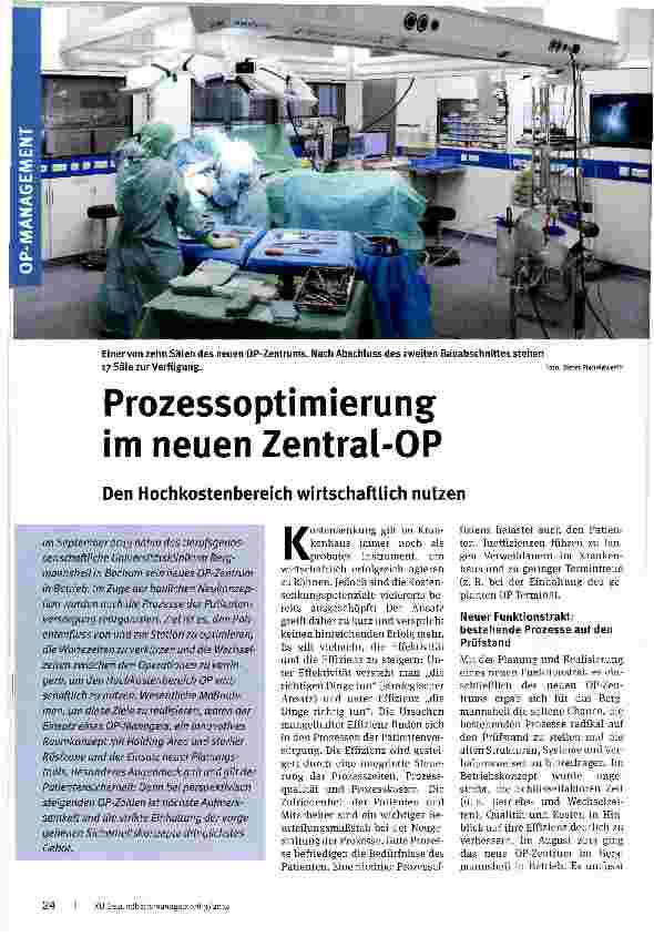 Vorschauseite 1: Prozessoptimierung im neuen Zentral-OPDen Hochkostenbereich wirtschaftlich nutzen