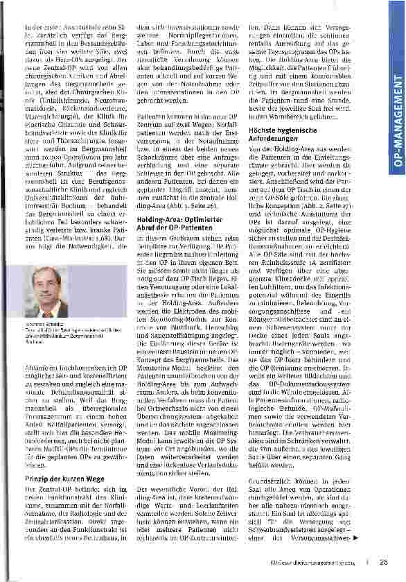 Vorschauseite 2: Prozessoptimierung im neuen Zentral-OPDen Hochkostenbereich wirtschaftlich nutzen