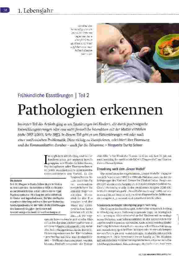 Vorschauseite 1: Frühkindliche Essstörungen I Teil 2 Pathologien erkennen