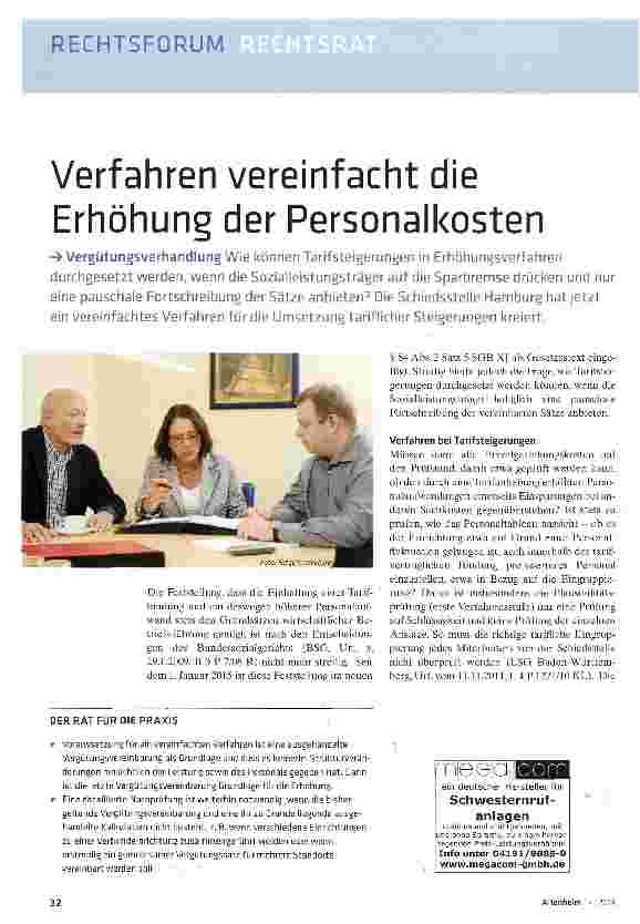 Vorschauseite 1: Verfahren vereinfacht die Erhöhung der Personalkosten