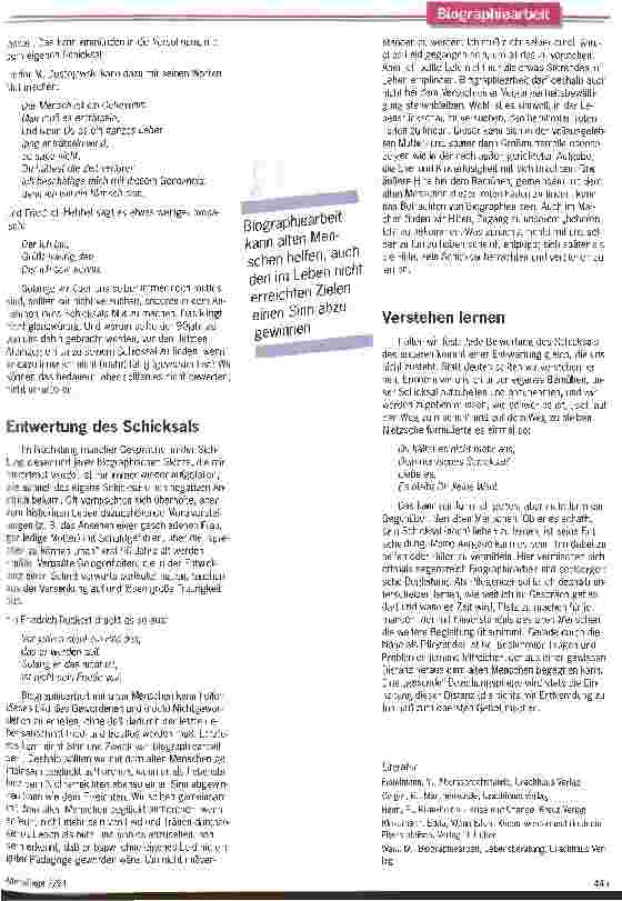 Vorschauseite 3: Entblößung des Ichs. .. Biographiearbeit mit alten Menschen bedeutet mehr als nur Rückschau