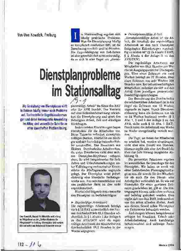 Vorschauseite 1: Dienstplanprobleme im Stationsalltag