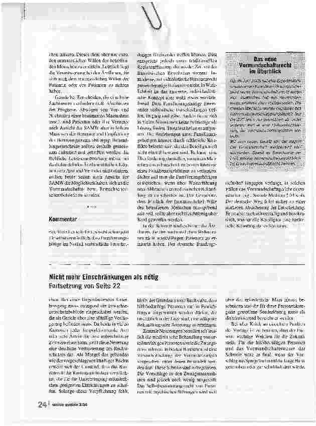Vorschauseite 2: Mehr Macht für die FamilienangehörigenWer entscheidet über einen Behandlungsabbruch?