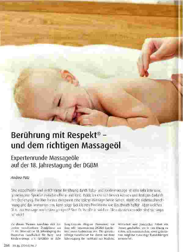 Vorschauseite 1: Berührung mit Respekt® -und dem richtigen Massageöl