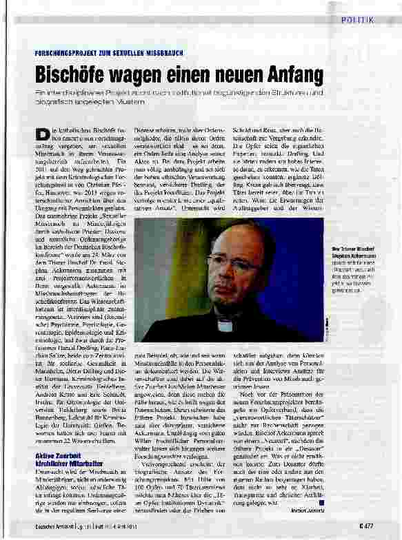 Vorschauseite 1: Bischöfe wagen einen neuen Anfang