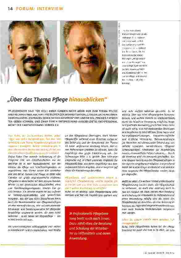 Vorschauseite 1: Über das Thema Pflege hinausblicken