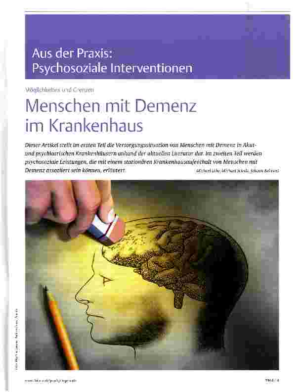 Vorschauseite 1: Menschen mit Demenz im Krankenhaus