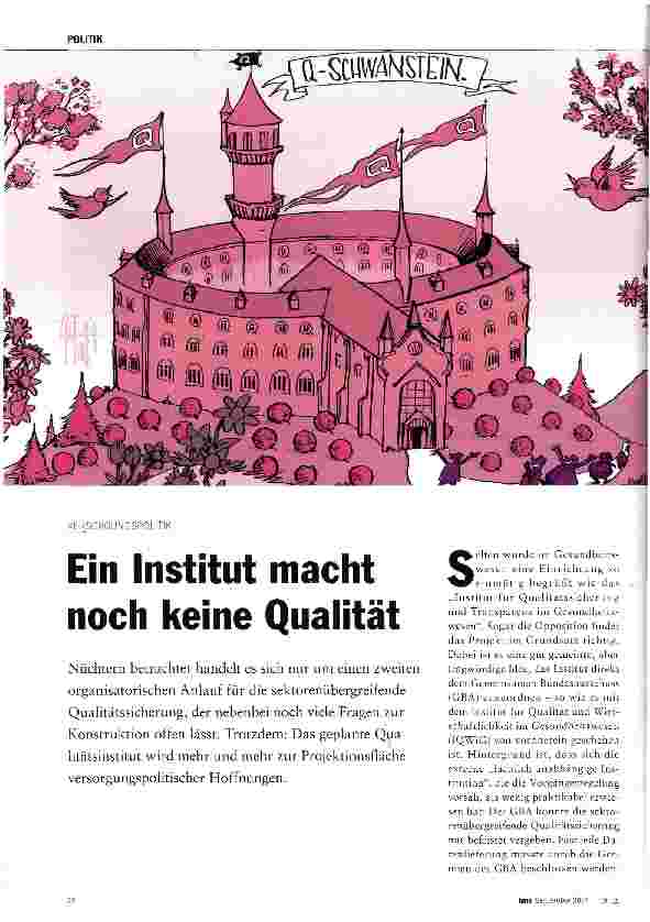 Vorschauseite 1: Ein Institut macht noch keine Qualität