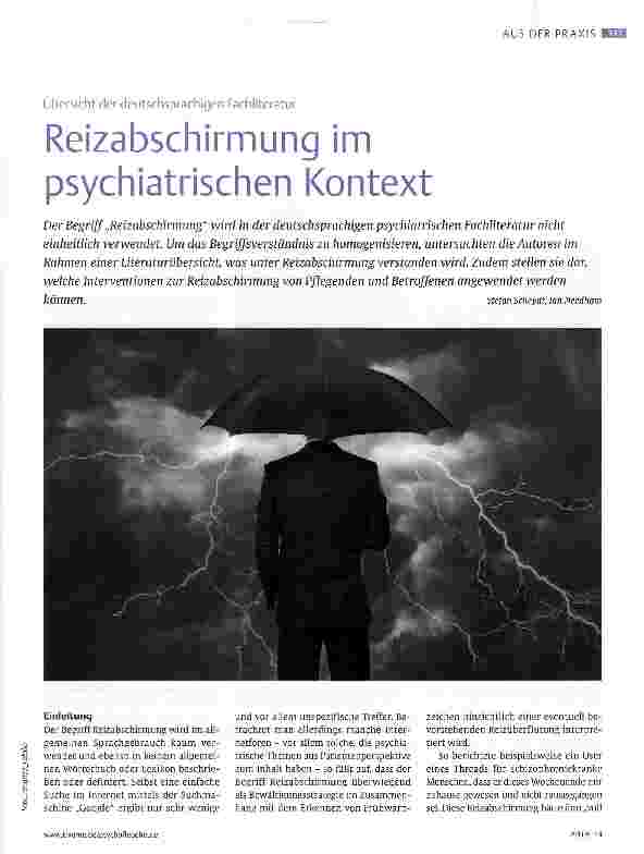 Vorschauseite 1: Reizabschirmung im psychiatrischen Kontext