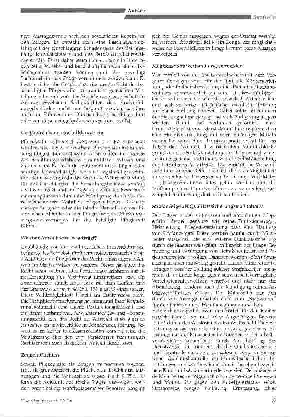 Vorschauseite 2: Die Strafverfolgung in der Pflege und die anwaltliche Tätigkeit