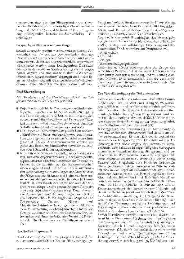 Vorschauseite 3: Die Strafverfolgung in der Pflege und die anwaltliche Tätigkeit