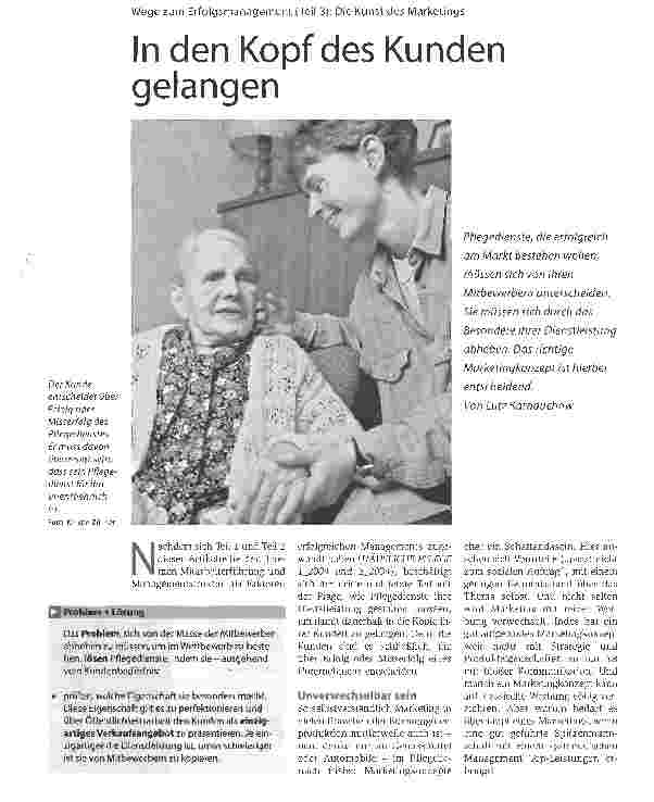 Vorschauseite 1: In den Kopf des Kunden gelangenWege zum Erfolgsmanagement (Teil 3): Die Kunst des Marketings