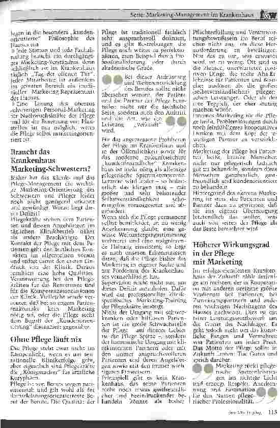 Vorschauseite 2: Einzug des Krankenhaus-Marketing im Pflegebereich