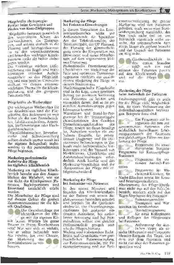 Vorschauseite 5: Einzug des Krankenhaus-Marketing im Pflegebereich