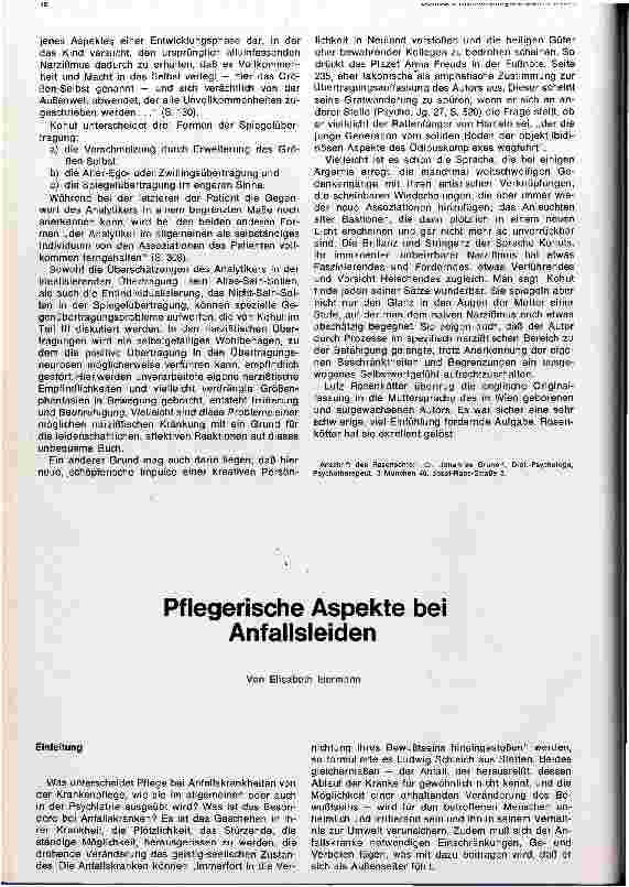 Vorschauseite 1: Pflegerische Aspekte bei Anfallsleiden