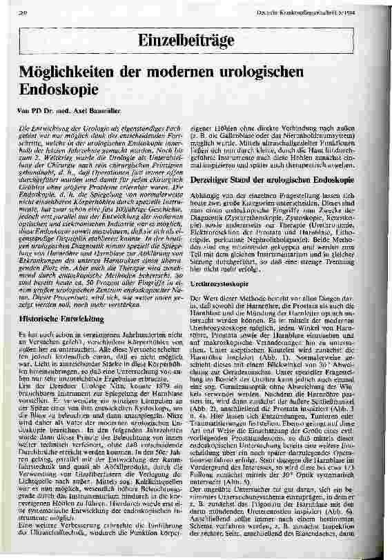 Vorschauseite 1: Möglichkeiten der modernen urologischen Endoskopie