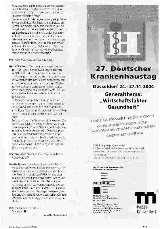 Vorschauseite 3: Auf dem Vormarsch -wenn auch nur Schritt für SchrittAmbulante Reha ist ein schwieriges Geschäftsfeld mit Zukunft