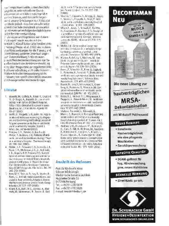 Vorschauseite 3: Antibiotikaanwendung auf chirurgischen und internistischen Intensivstationen von Universitätskliniken - Ergebnisse des Projekts INTERUNI-II*