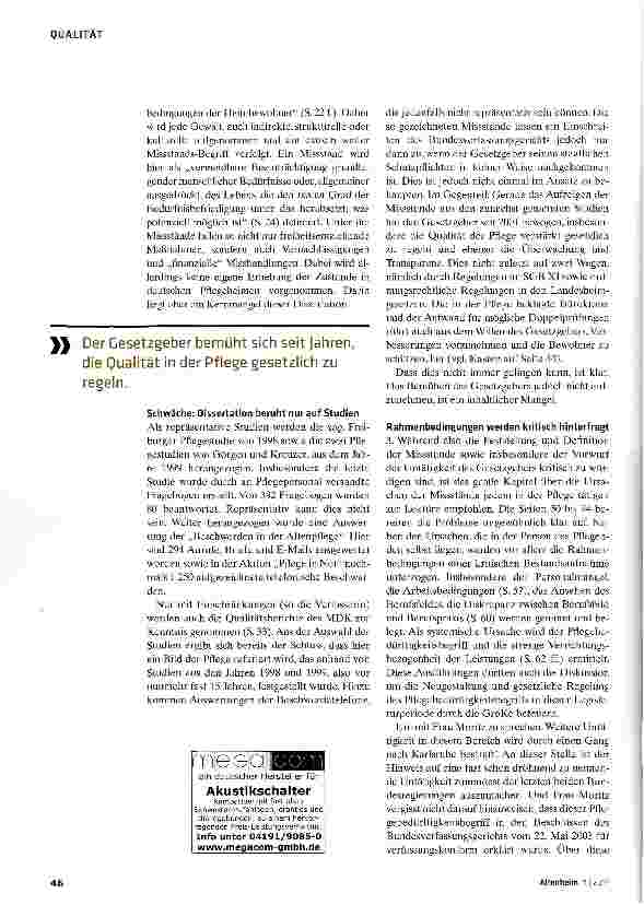 Vorschauseite 3: Die Pflege auf dem Weg nach Karlsruhe?