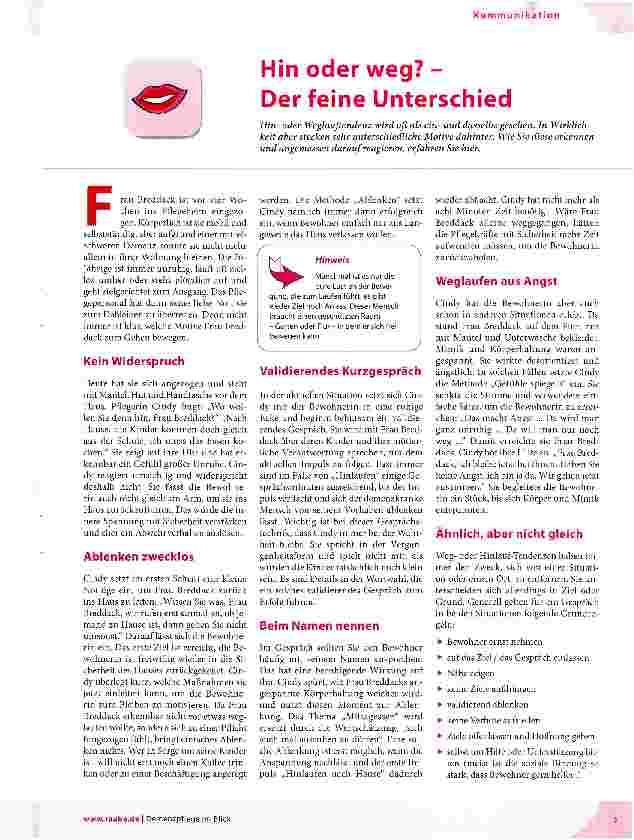 Vorschauseite 1: Hin oder weg? - Der feine Unterschied