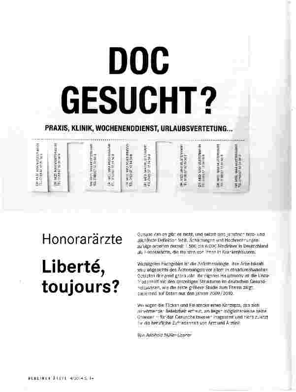 Vorschauseite 1: DOC GESUCHT?