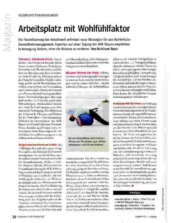 Vorschauseite 1: Arbeitsplatz mit Wohlfühlfaktor