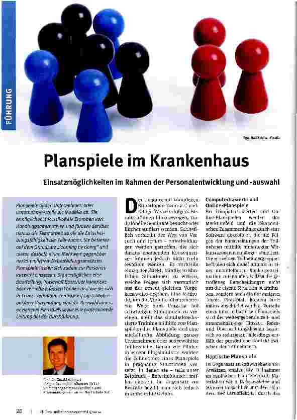 Vorschauseite 1: Planspiele im Krankenhaus