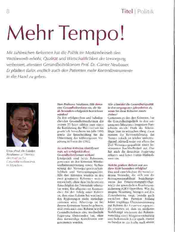 Vorschauseite 1: Mehr Tempo!