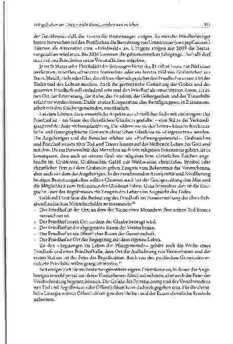 Vorschauseite 5: Wir gedenken der Toten - nicht damit, sondern weil sie leben Christlicher Umgang mit den Toten angesichts des derzeitigen Wandels der Bestattungskultur
